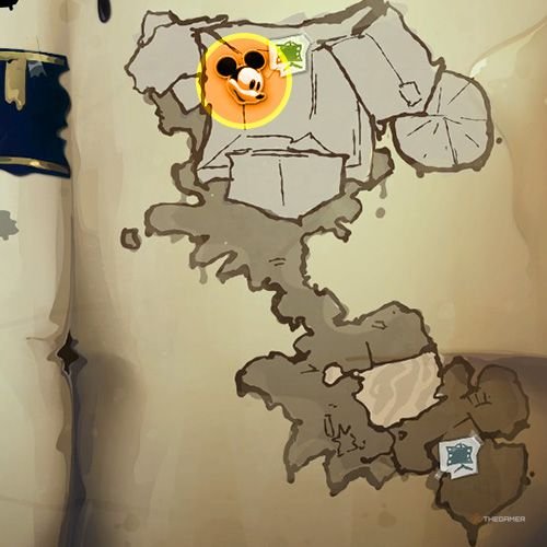 Every Pin And Where To Find Them In Epic Mickey: Rebrushed 163 An orange circle shows the location of Special Pin no 28 location on map in Disney Epic Mickey - Rebrushed
