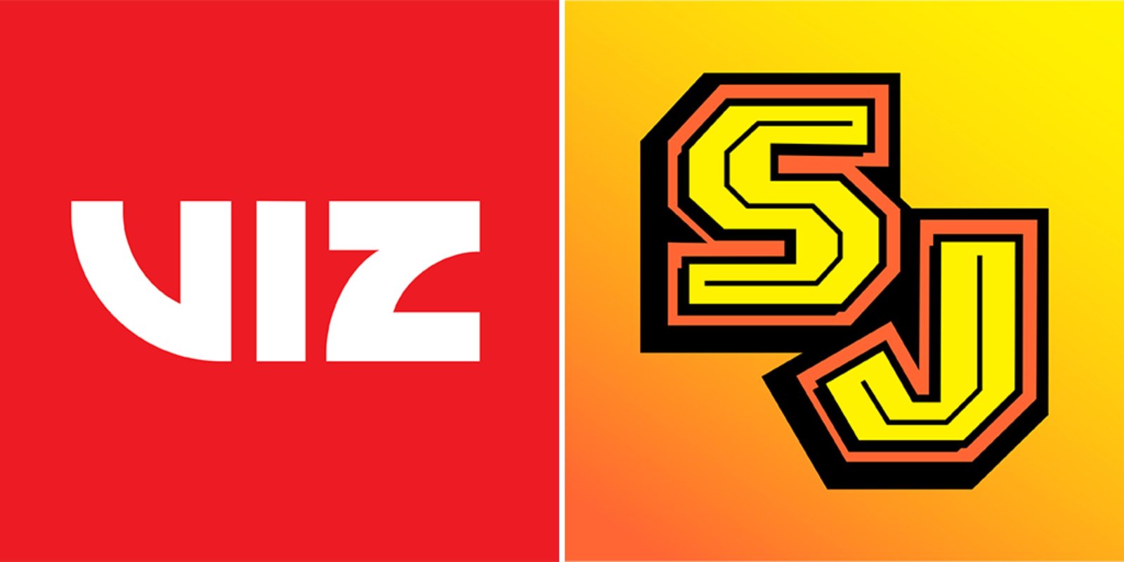 split image of Viz Media and Shounen Jump app logos