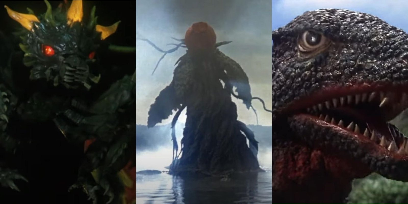 How To Watch Godzilla Movies In Order 4 Battra, Biollante and Gorosaurus headshots