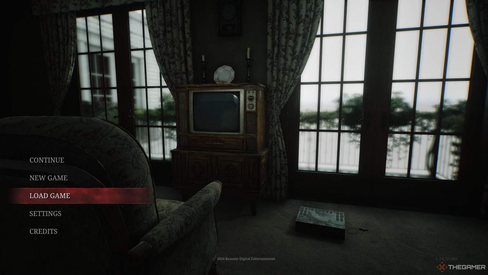 The changed main menu of Silent Hill 2 Remake after beating the game for the first time.
