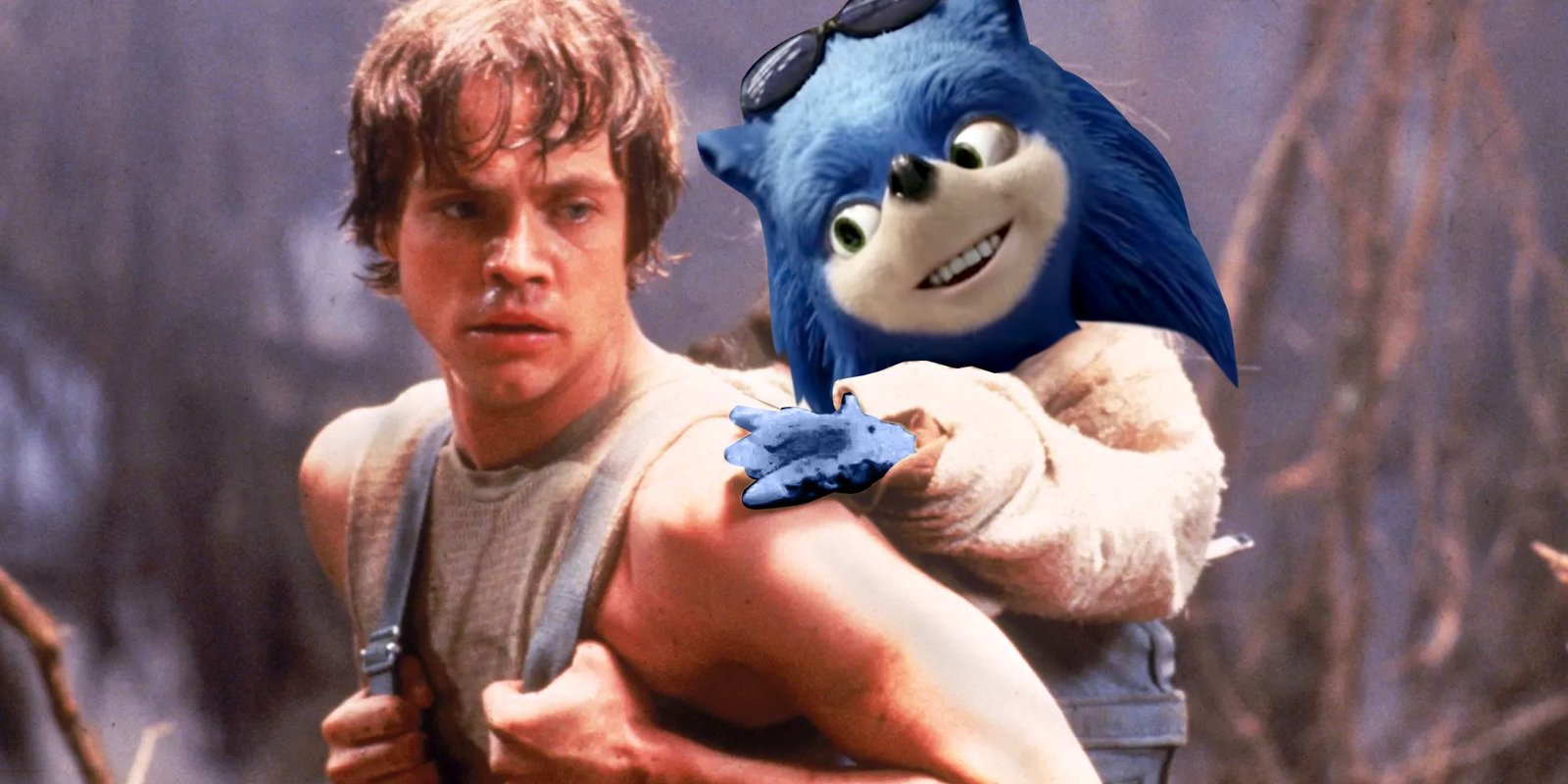 Remembering The Phantom Menace On The 25th Anniversary Of The Most Disappointing Star Wars 3 Luke Skywalker in Dagobah in The Empire Strikes Back carrying Ugly Sonic as a backpack instead of Yoda