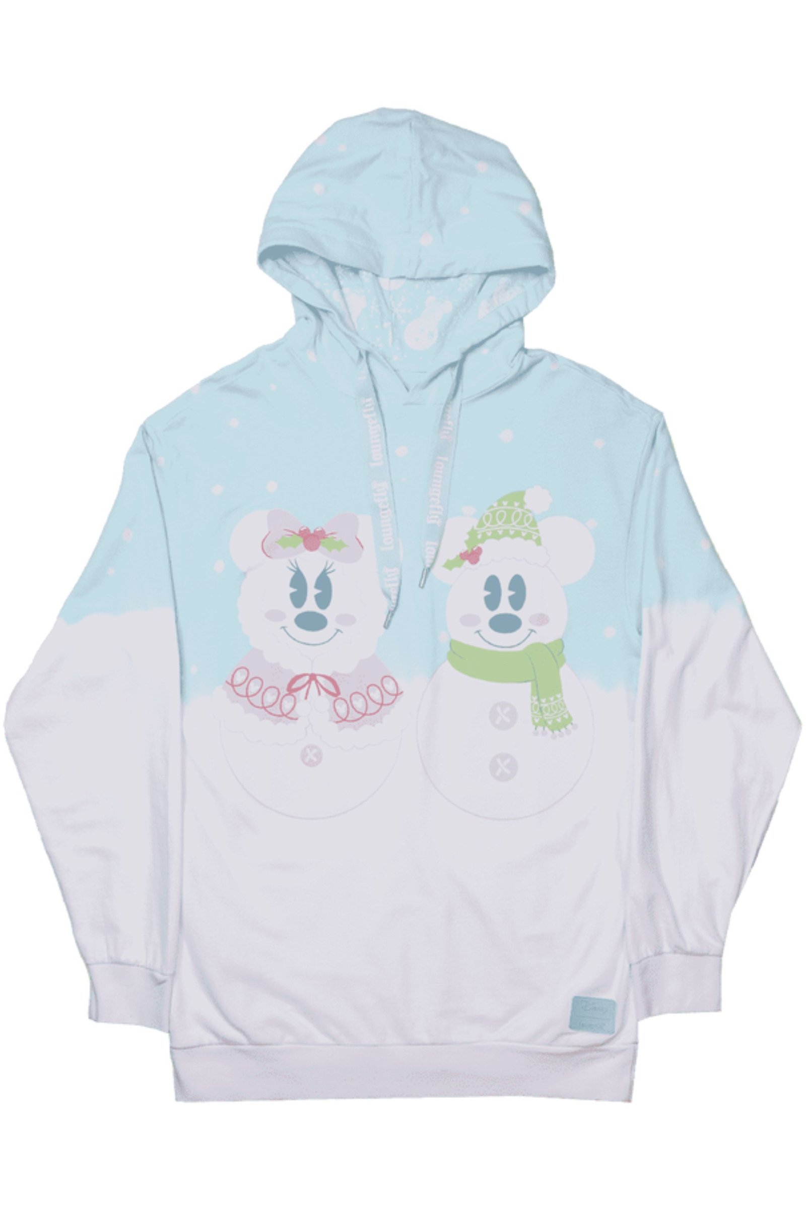 Best Disney Loungefly Hoodies In 2024 1 Loungefly Mickey and Minnie Mouse Pastel Snowman Hoodie