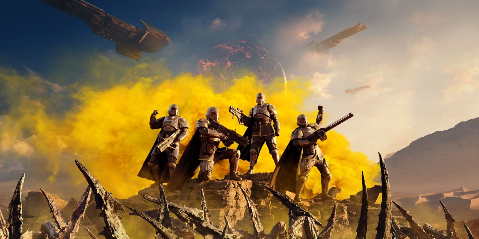 Helldivers 2 Fans Fear Space Marine 2's Launch Will Kill It 1 Helldivers 2 Key Art