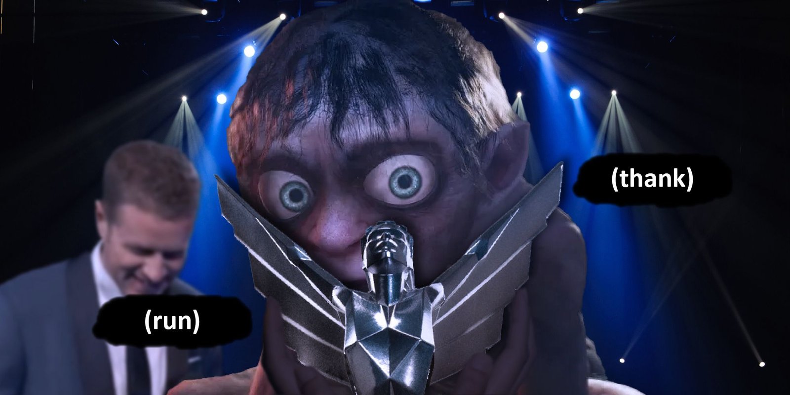 The Lord Of The Rings Needs To Move On From Gollum 3 The looming figure of Gollum at The Game Awards with Geoff Keighley