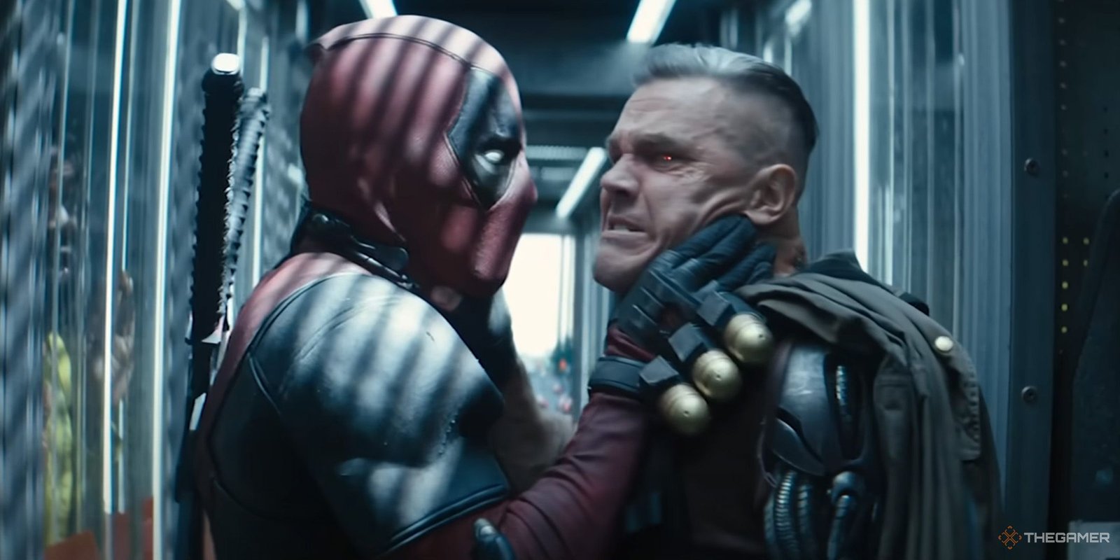 Deadpool fighting Cable in Deadpool 2