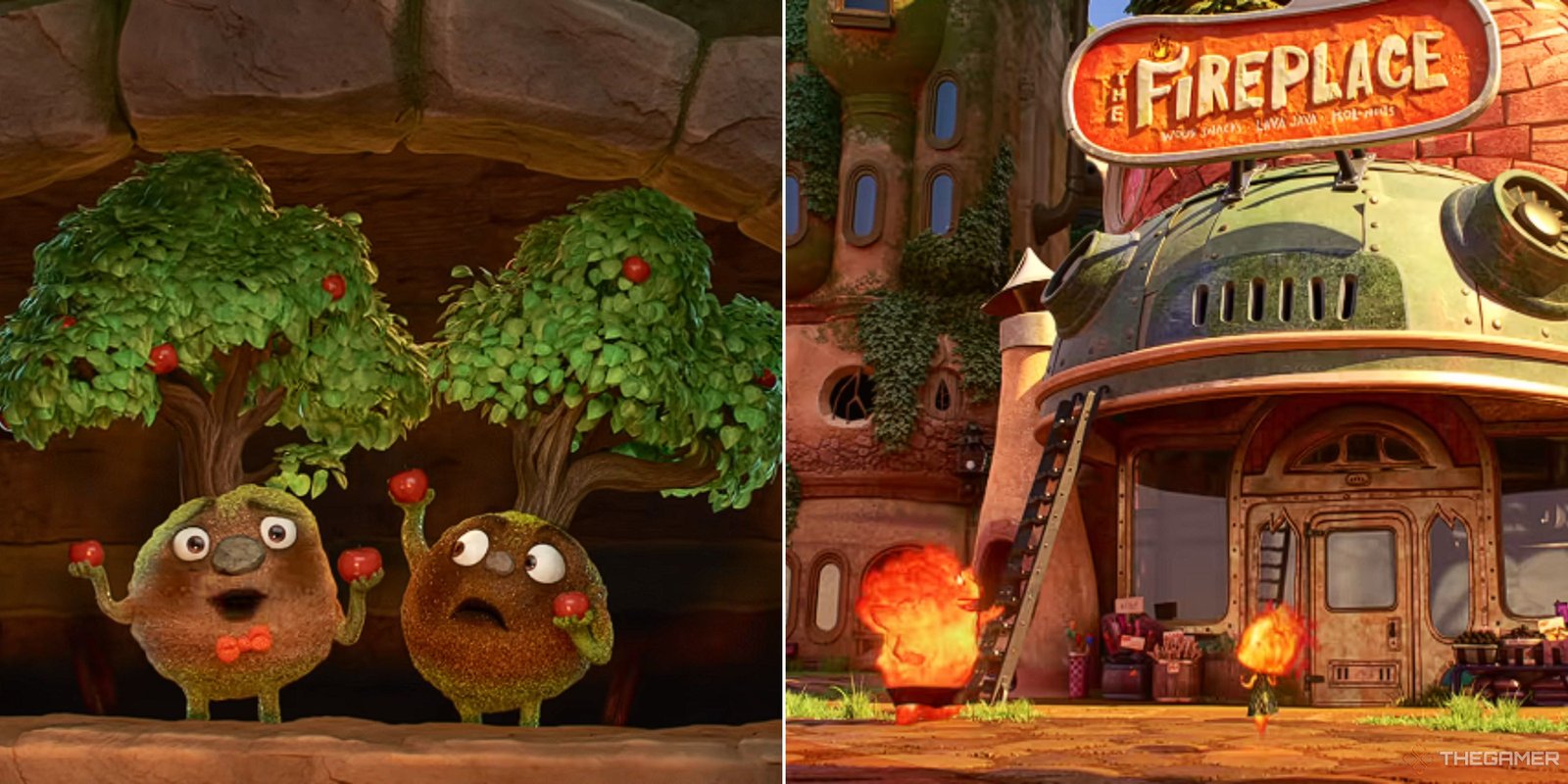 screenshot of scenes from Elemental the movie