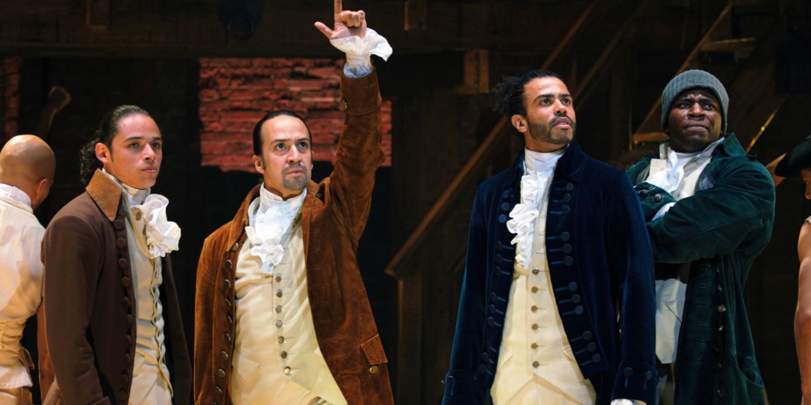 Shot Of Hamilton Characters Performing On Stage