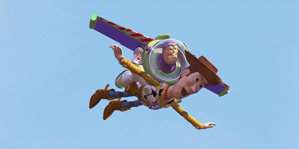 Toy Story Woody and Buzz Flying to infinity and beyond
