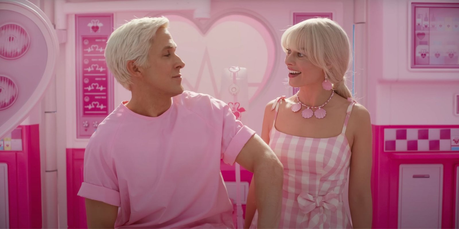 Ken and Barbie in an ambulance in Barbie the movie