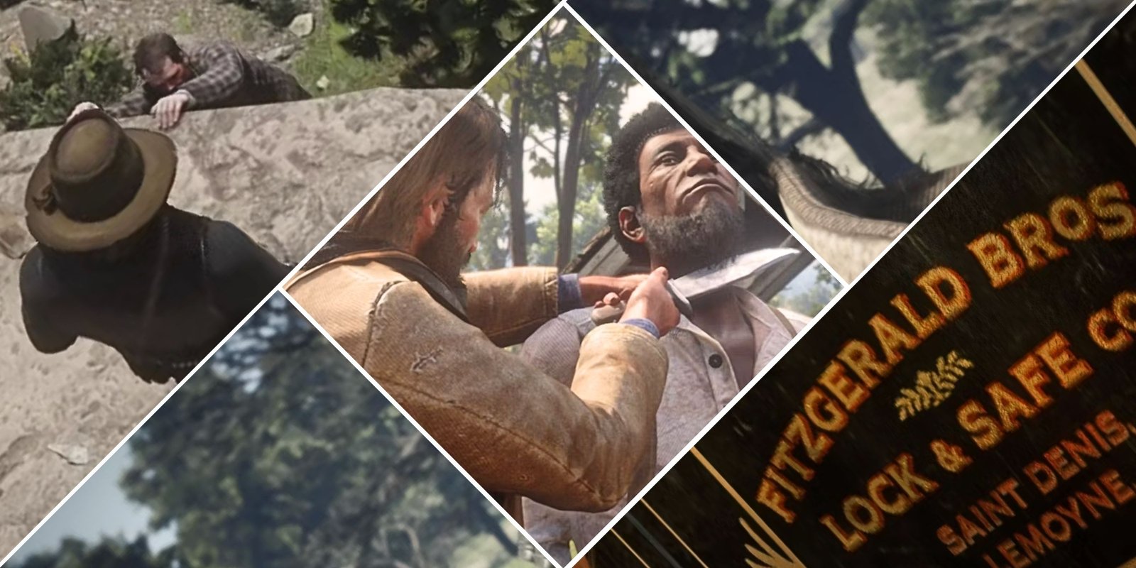 All Cheat Codes And How To Use Them In RDR And Undead Nightmare 4 Collage image featuring several story scenes from Red Dead Redemption 2