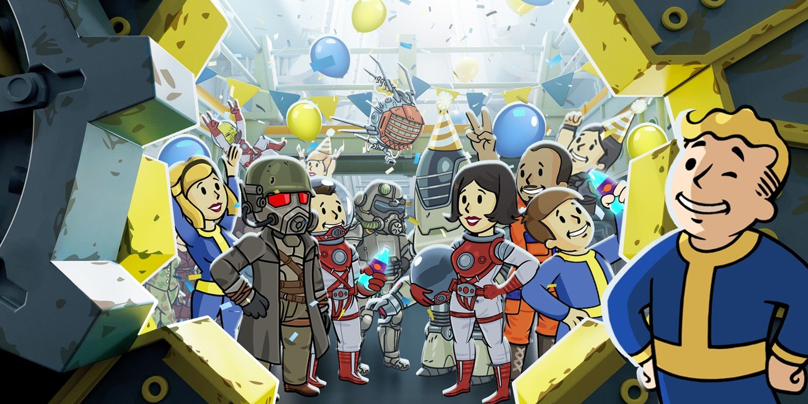 Tips And Tricks For Fallout Shelter 12 Dwellers of the shelter celebrate.
