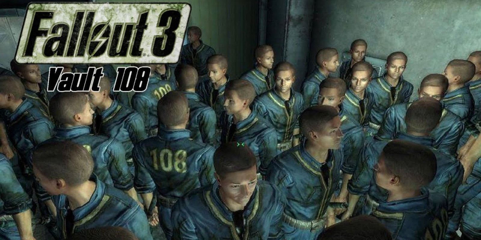 Vault 108 with cloned Gary's filling the room via Fallout 3