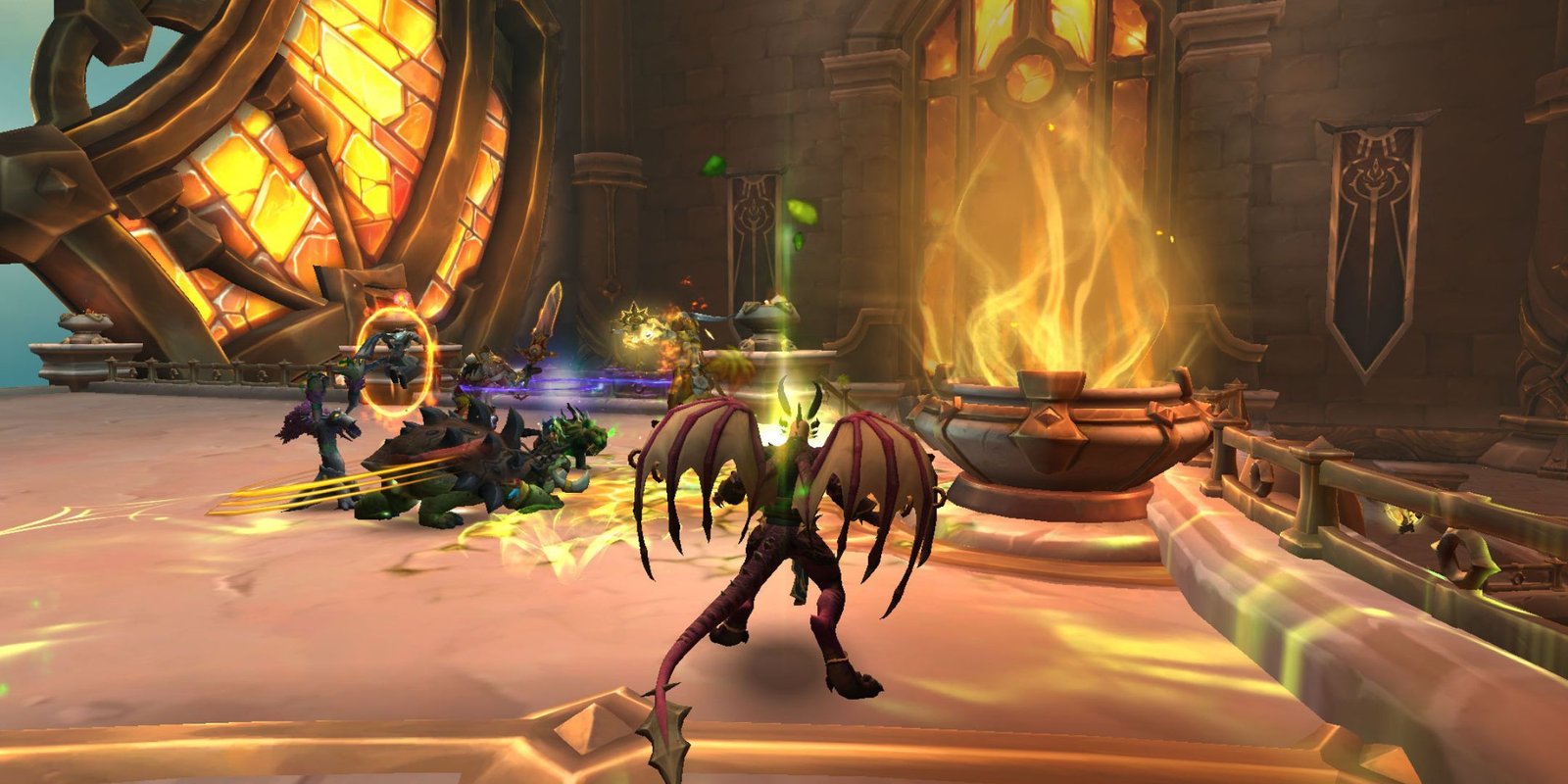 The Best Add Ons For World Of Warcraft: The War Within 5 Five adventurers, namely an Evoker, fight Prioress Murrpray.