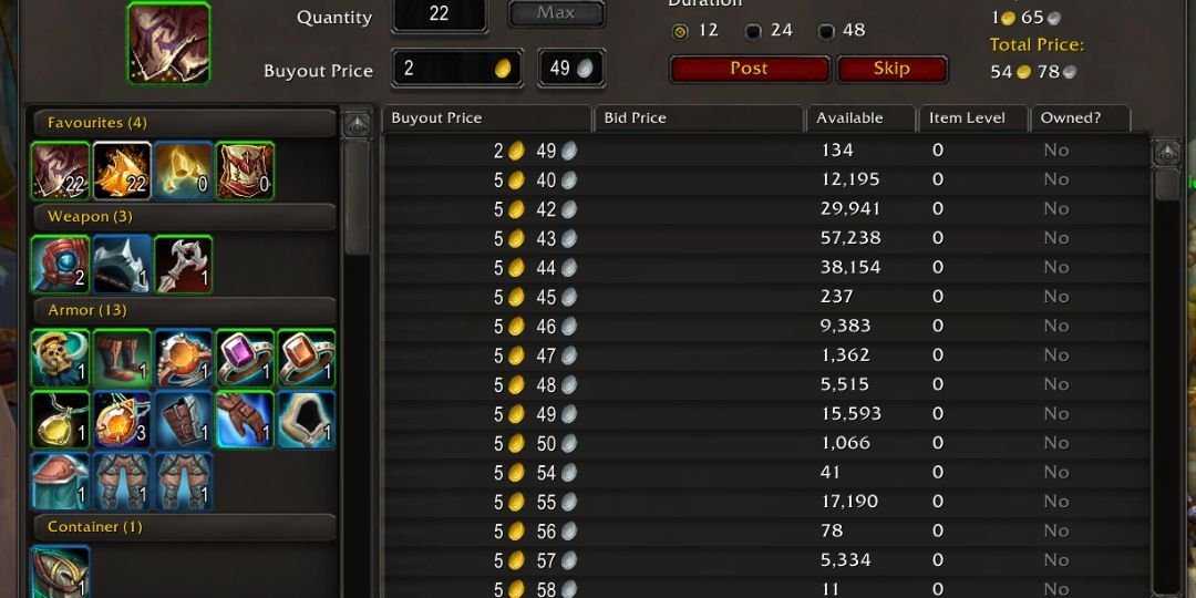 The Best Add Ons For World Of Warcraft: The War Within 10 Auctionator from World of Warcraft, an auction house addon.