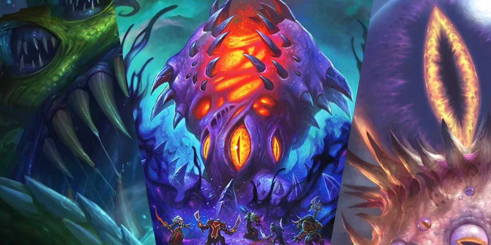 The Best Add Ons For World Of Warcraft: The War Within 9 A Split Image Depicting World Of Warcraft Old Gods C'Thun, N'Zoth, And Yogg-Saron.