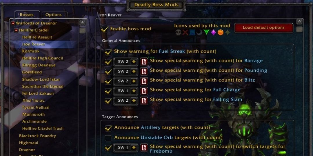 The Best Add Ons For World Of Warcraft: The War Within 12 The Deadly Boss Mods control panel from World of Warcraft.