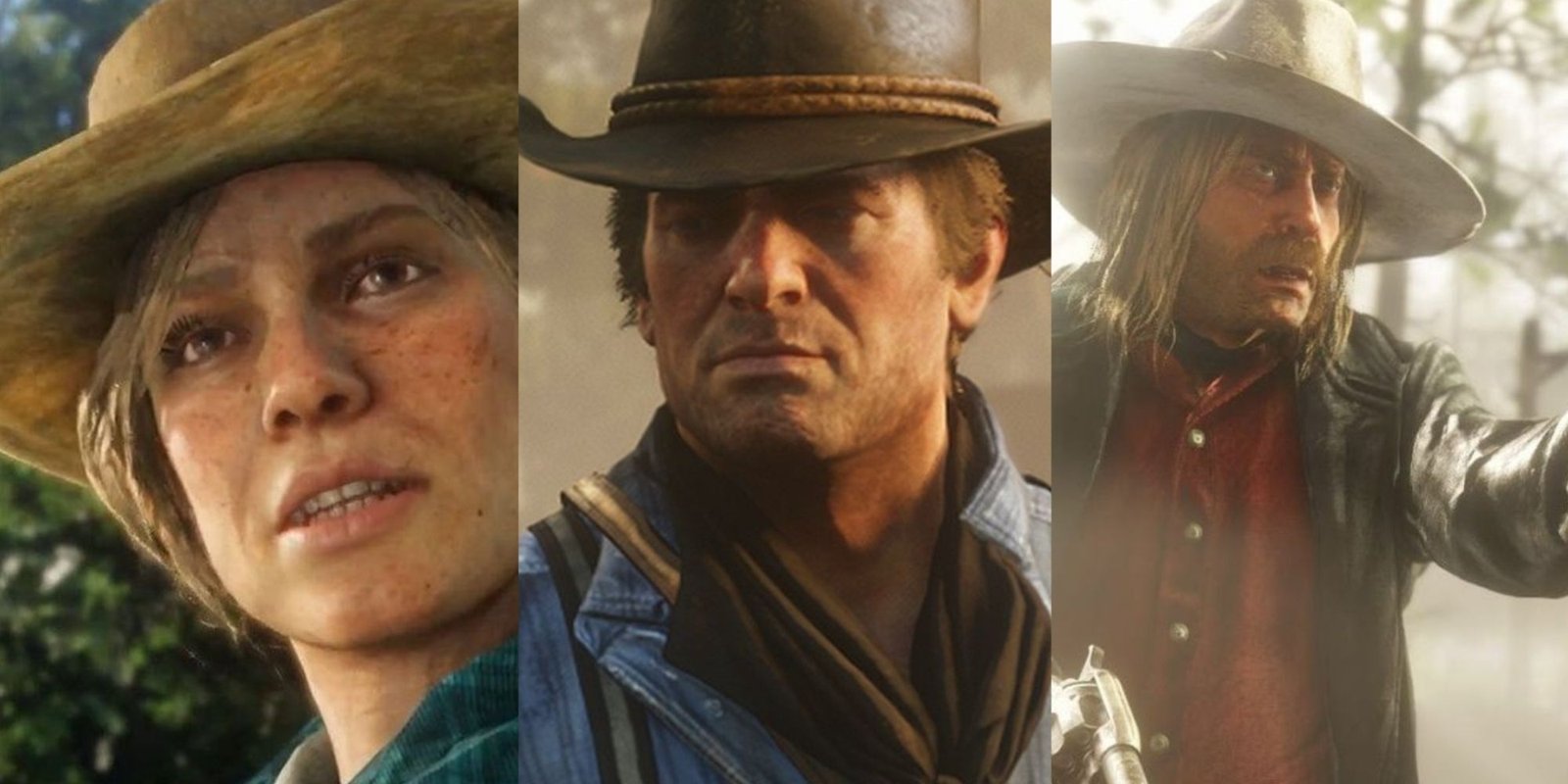 All Cheat Codes And How To Use Them In RDR And Undead Nightmare 1 Red Dead Redemption 2 Gang Members Attributes Featured Split Image Sadie, Arthur, And Micah