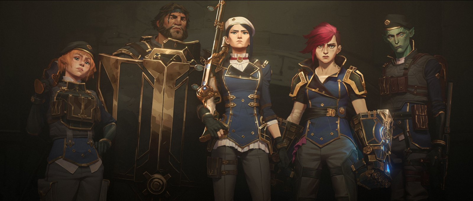 Arcane: Season 2 Act 1 Review 1 Vi and Caitlyn with the other enforcers in Arcane season 2.