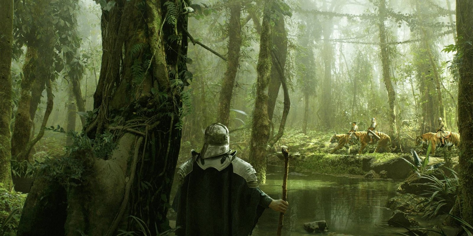 Ashes Of Creation - Character with staff, in the woods.