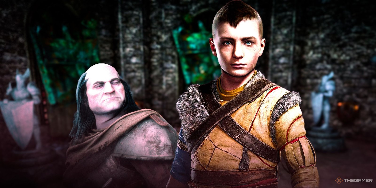 I Hate Not Being Able To Yap In Dragon Age: The Veilguard 1 Rook, modeled on Danny DeVito, looking angrily at Atreus from God of War.