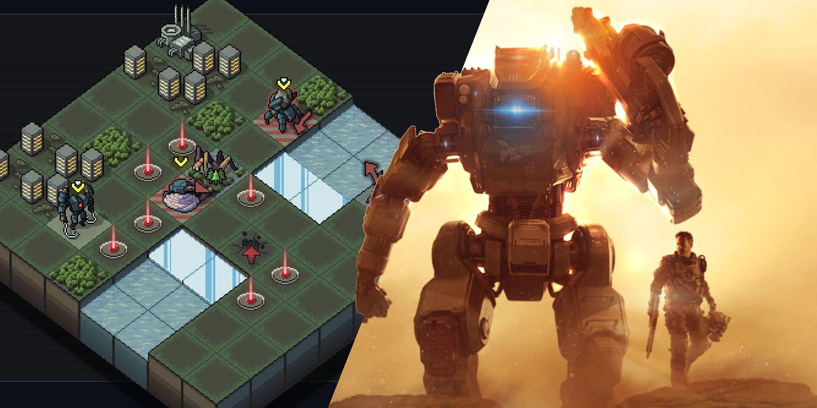 Messy And Chaotic Mech Fun 1 Best Mech Game Featured Image (showing both Into The Breach and Titanfall 2)