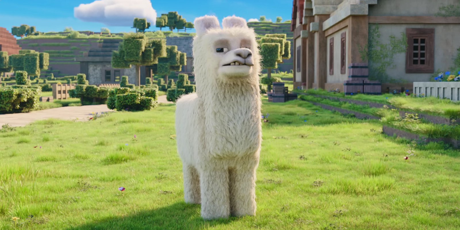 Minecraft Movie Gets A Second Trailer 1 llama in the minecraft movie