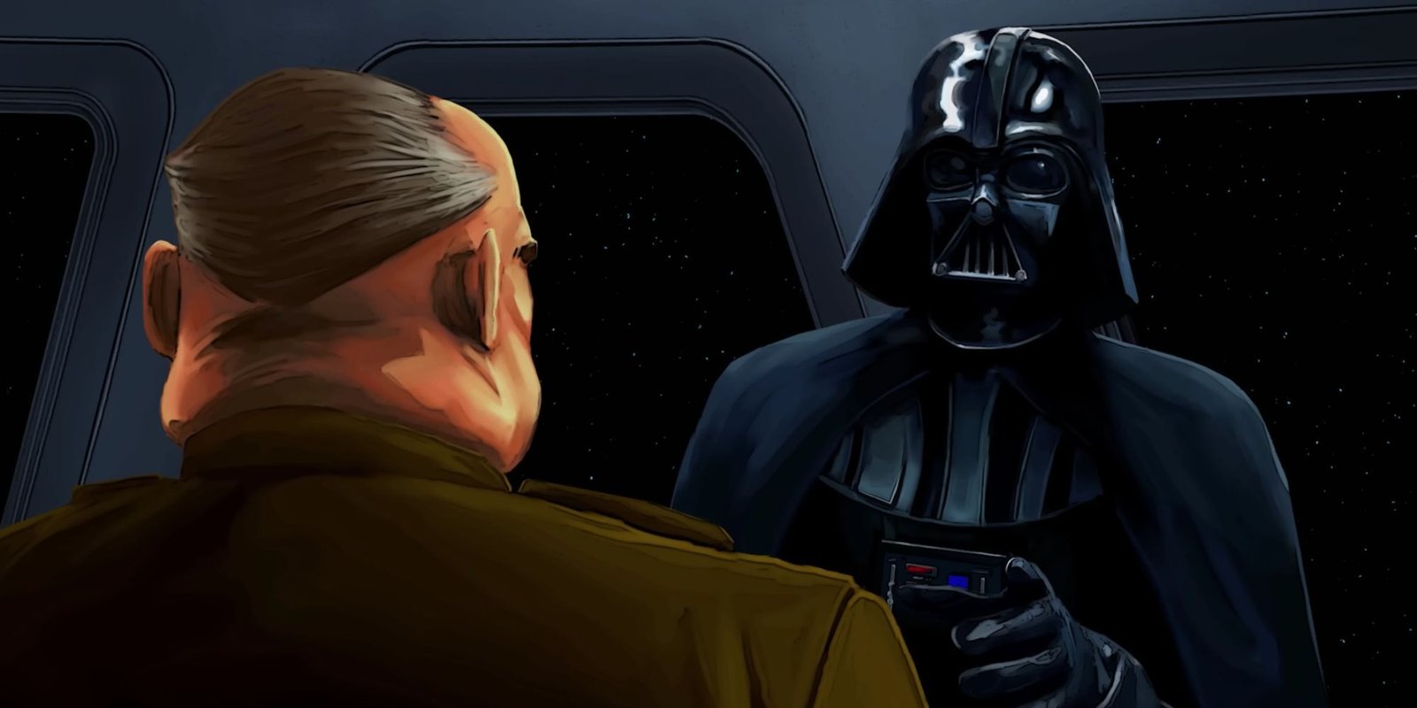 Someone Just Uploaded The Entire Five Nights At Freddy's Movie To Spotify 1 Darth Vader pointing his finger at his subordinate in Dark Forces: Remastered.