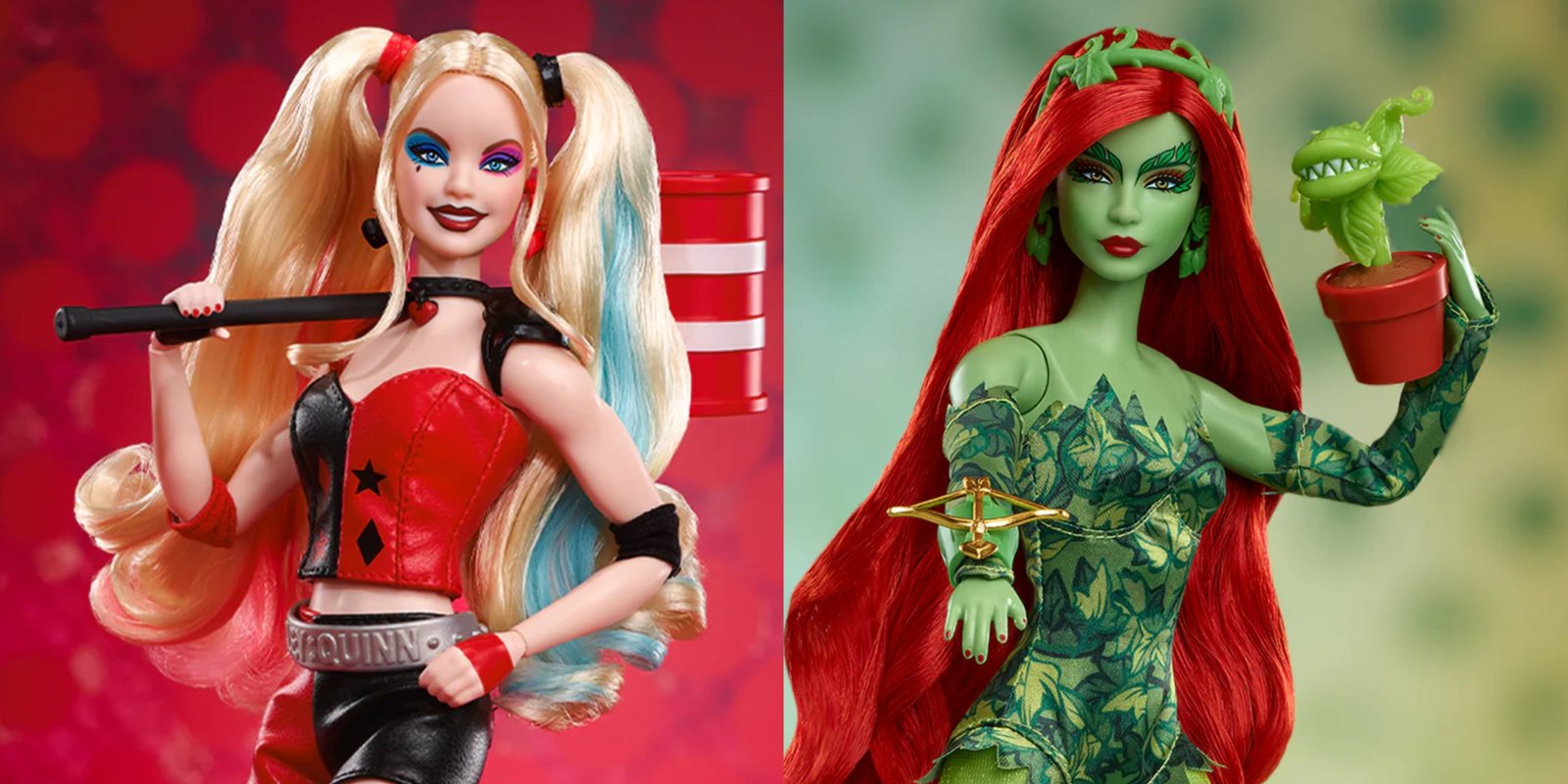 Wicked's Barbie Packaging Has A Link To An Adult Website Printed On It 2 harley quinn and poison ivy barbies