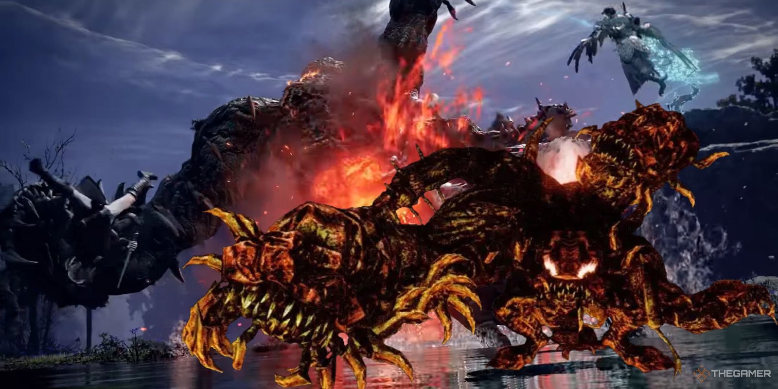 Elden Ring Nightreign Centipede Demon next to the Dark Souls version.