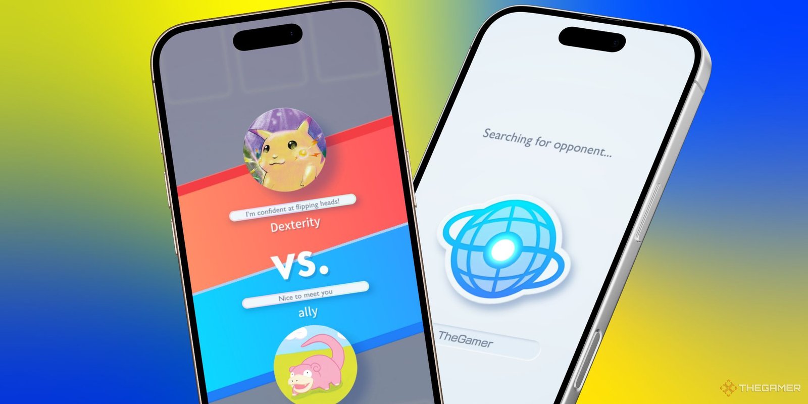 Pokemon TCG Pocket's Coin Flip Problem Can't Be Easily Fixed 2 A screenshot of two phones playing Pokemon pocket.