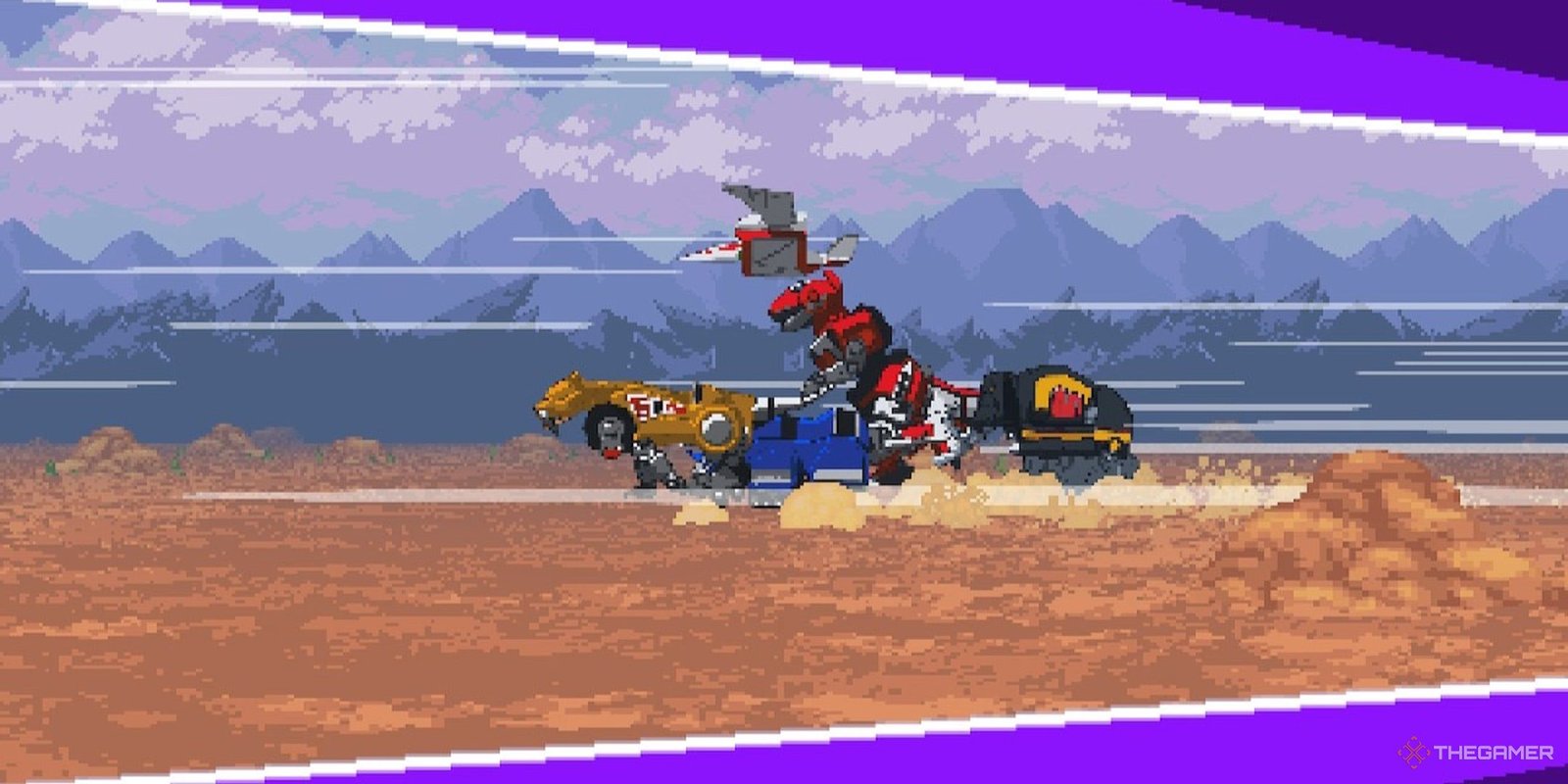 Mighty Morphin Power Rangers: Rita's Rewind 2 Zords running in Mighty Morphin Power Rangers Rita's Rewind.