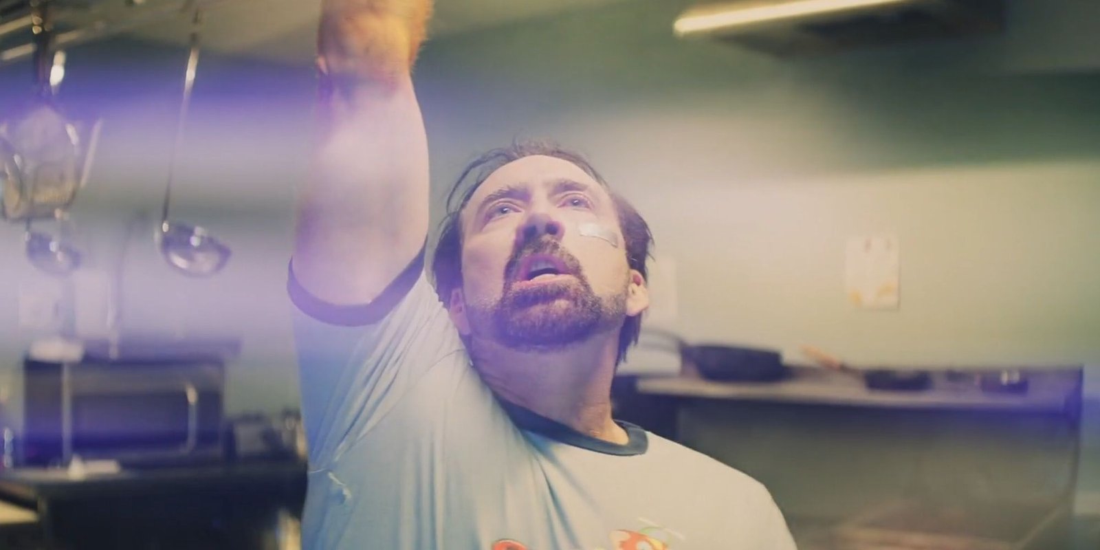 Willy's Wonderland: Nick Cage Celebrating His Pinball Victory