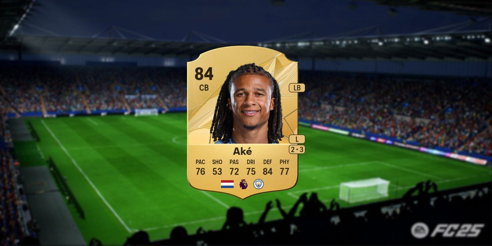 Nathan Ake's card in EA Sports FC 25.