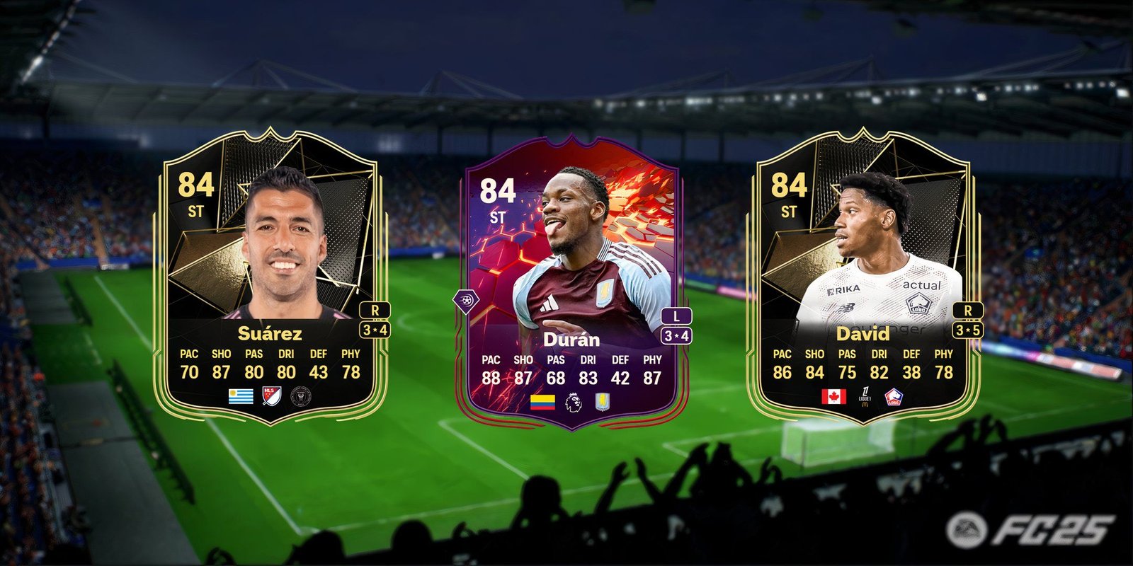 Best Players To Use For Titan's Guard Evolution Picks In EA Sports FC 25 1 Suarez's, Duran's, and David's cards in EA Sports FC 25.