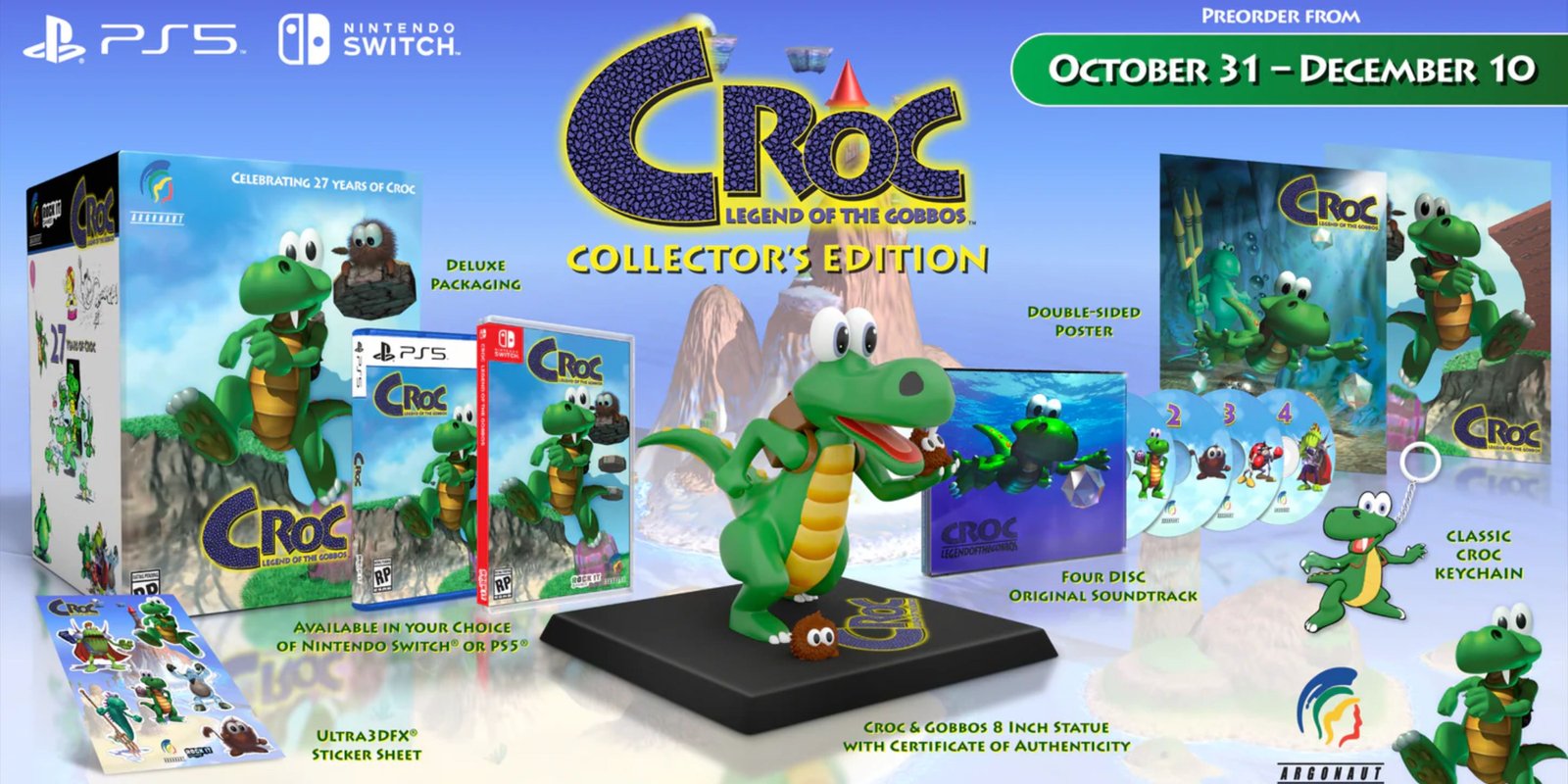 everything included in the croc legend of the gobbos collector's editon