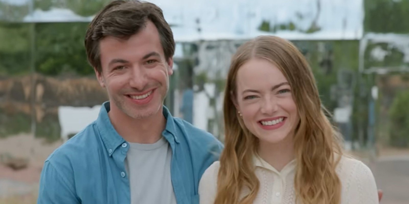 Nathan Fielder and Emma Stone as Asher and Whitney Siegel on The Curse