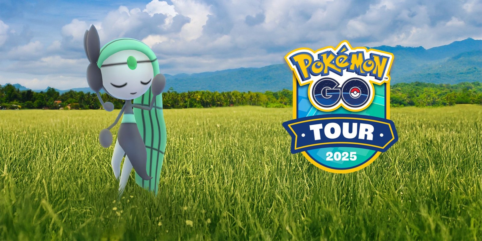 A shiny Meoletta next to a Pokemon Got Tour 2025 logo