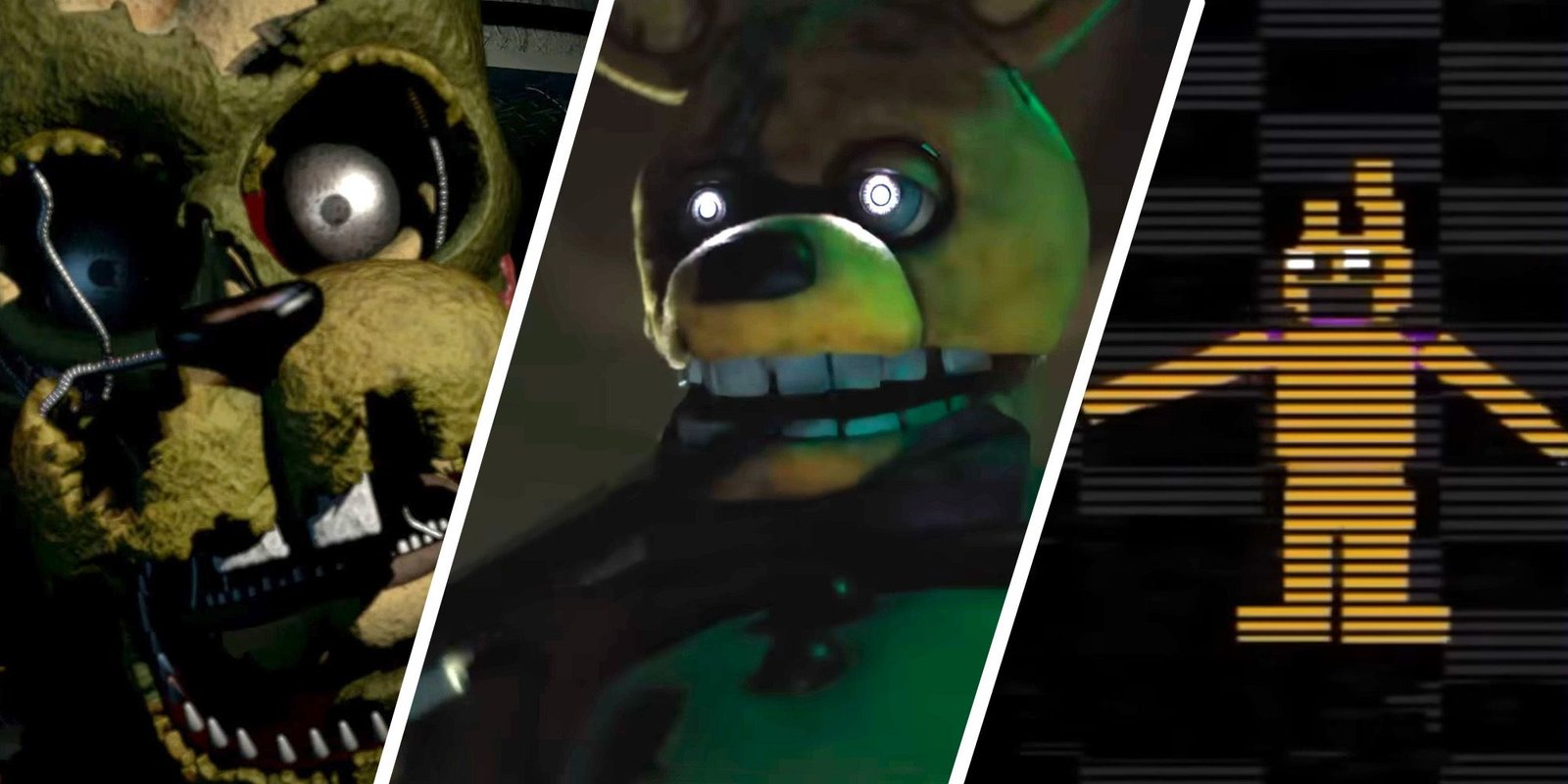 What To Watch After The FNAF Movie 5 Five Nights At Freddy's: How Do Springlock Suits Work? - Split image of Springtrap from FNAF 6, William Afton from the FNAF Movie, and William Afton from FNAF 3