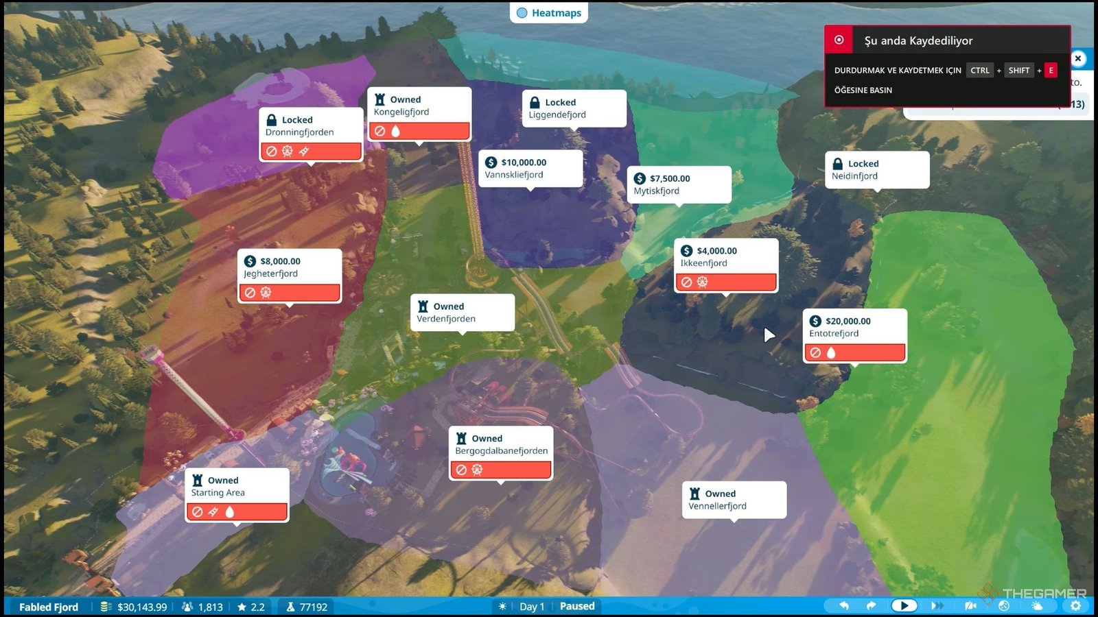 The player prepares to have eight plots of land in Planet Coaster 2.