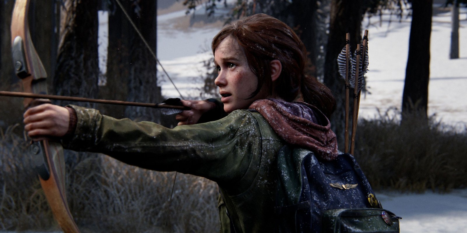 ellie drawing her bow in the last of us part 1