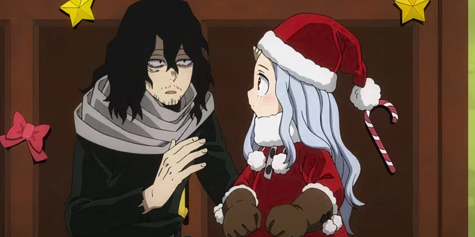 Aizawa talking to Eri during the Christmas part. 