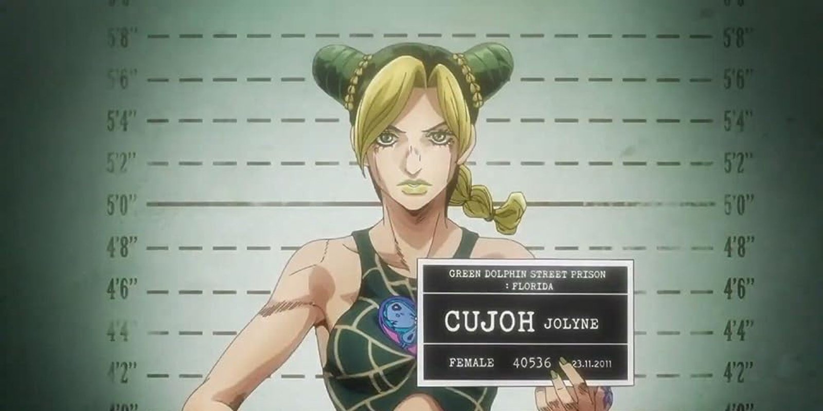 The Best Joestar In JoJo's Bizarre Adventure 10 Jolyne Cujoh is shown holding her namecard.