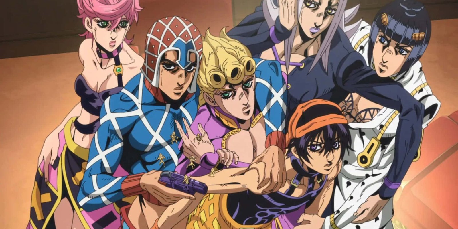 Team Bucciarati together in promotional art for Jojo Part 5 Golden Wind.