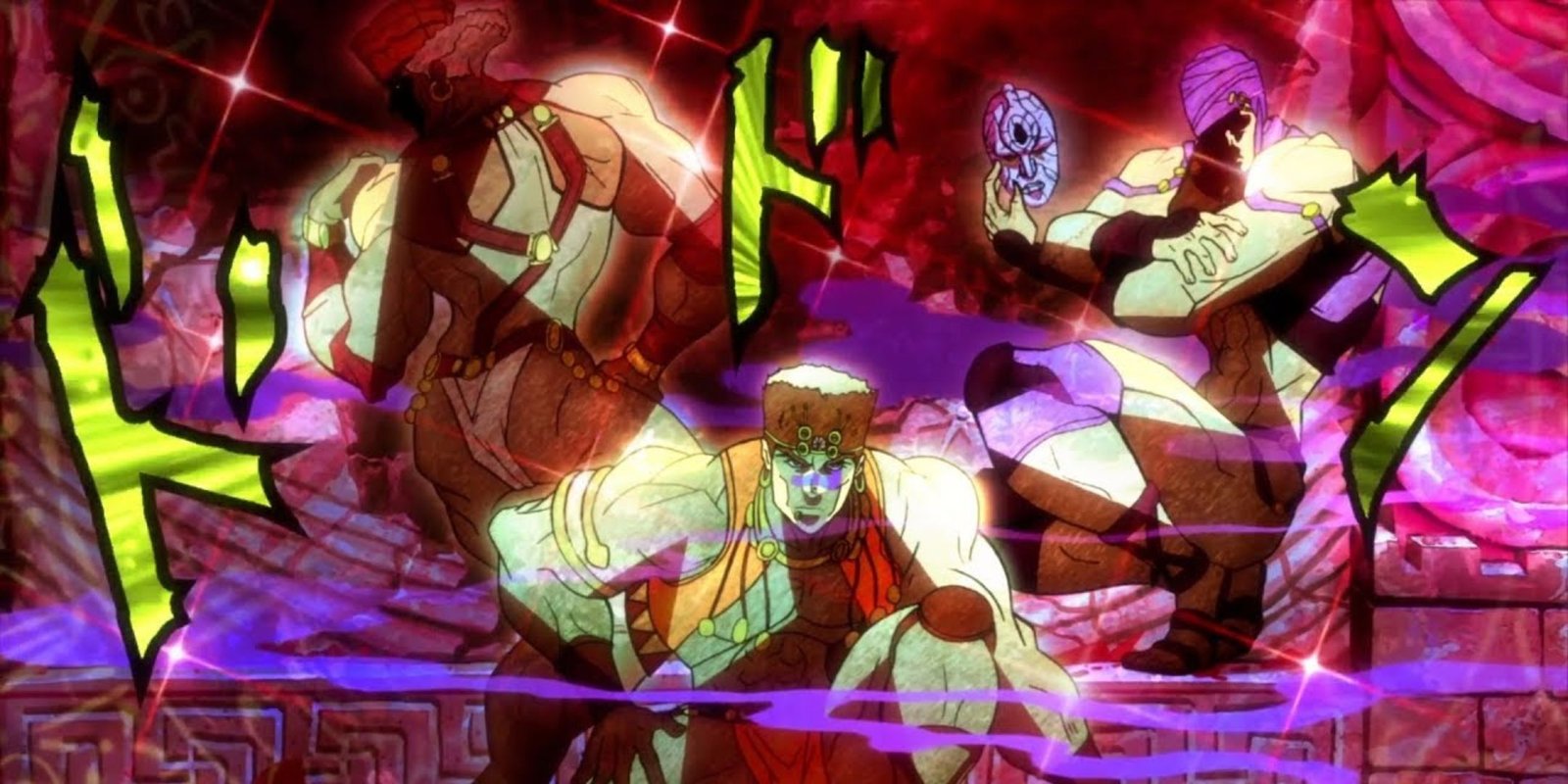 The Pillar Men posing in JoJo's Bizarre Adventure Part Two, Battle Tendency.