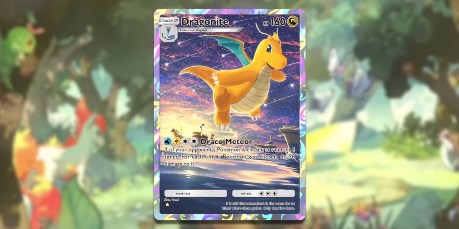 I’m So Sorry, I Can't Stop Flexing In Pokemon TCG Pocket 2 The Pokemon TCG Pocket Illustration Rare Dragonite on a cute background.