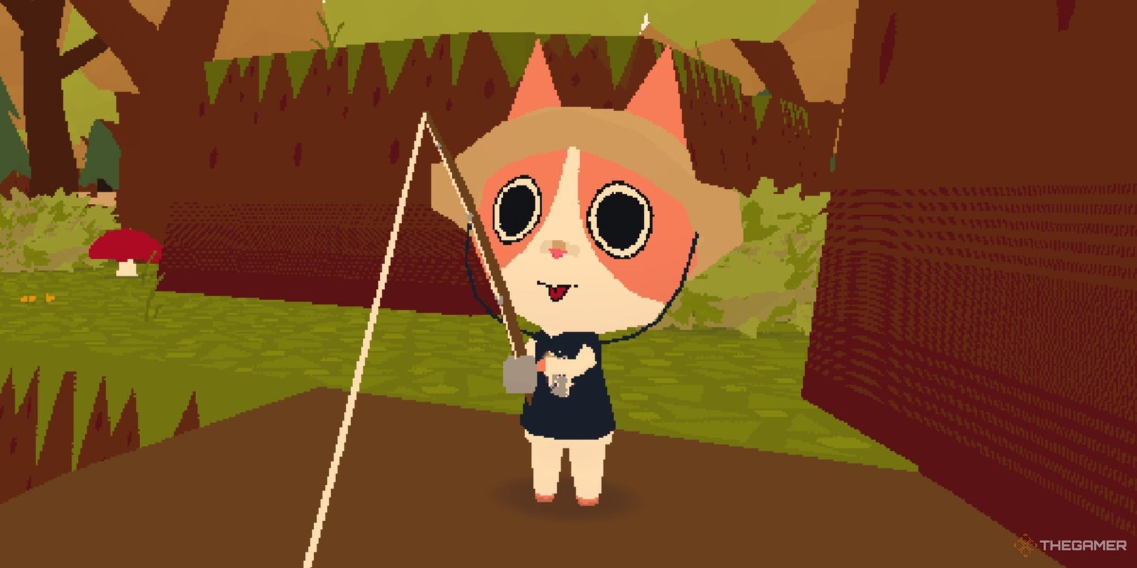 A cat fishing in Webfishing.