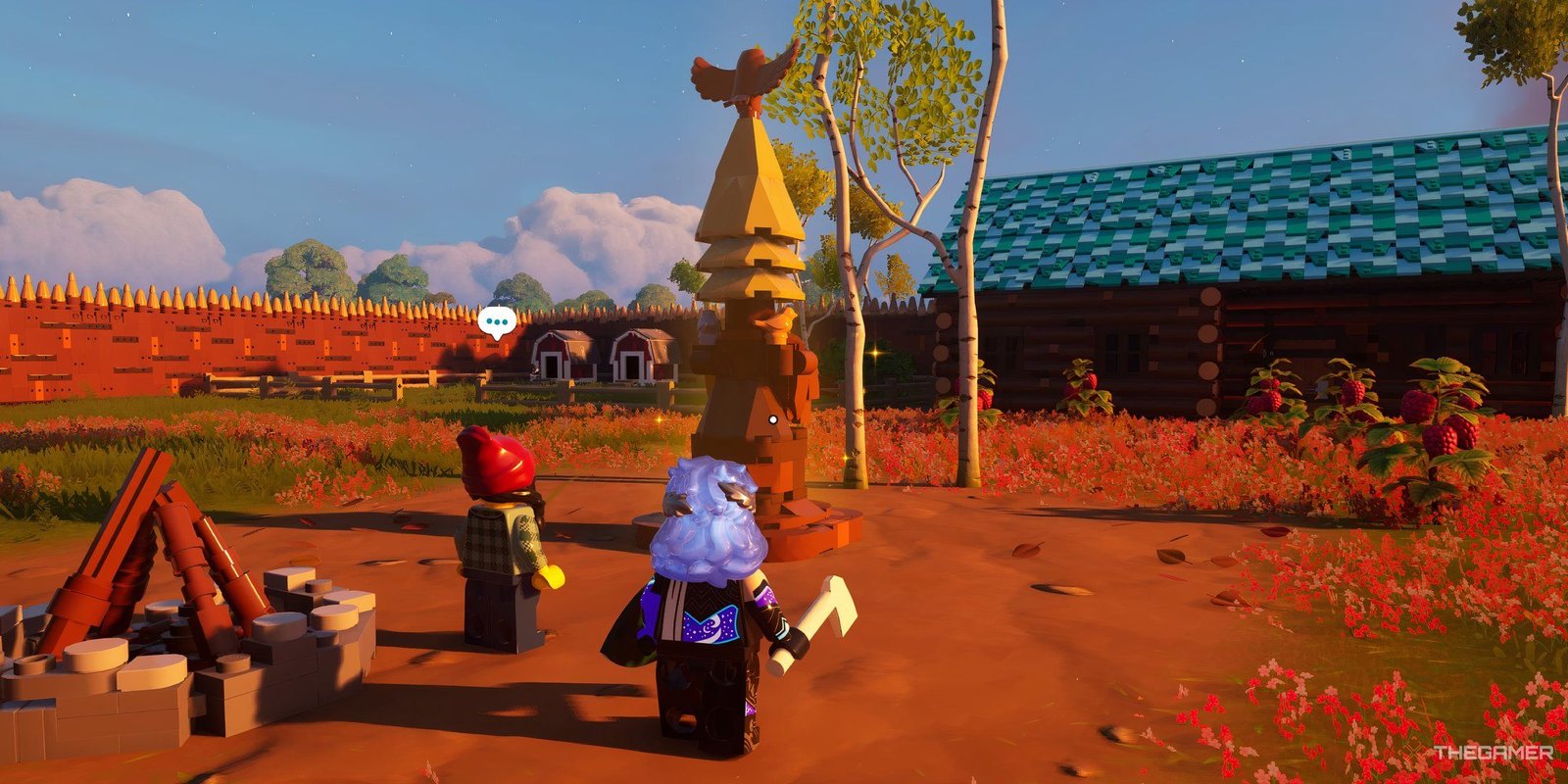 How To Get A House In Lego Fortnite Brick Life 1 Lego Fortnite Village Square, animal houses, villager, house with green roof.