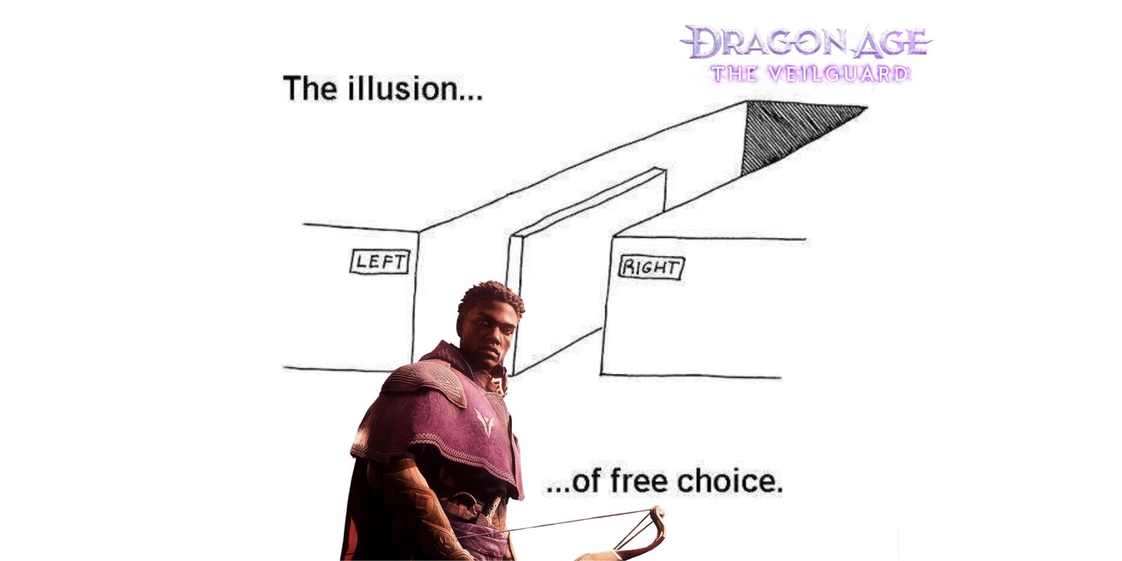 The Veilguard's Hardest Decision Leaves Fans Devastated 1 Illusion of Free Choice meme with Dragon Age Rook