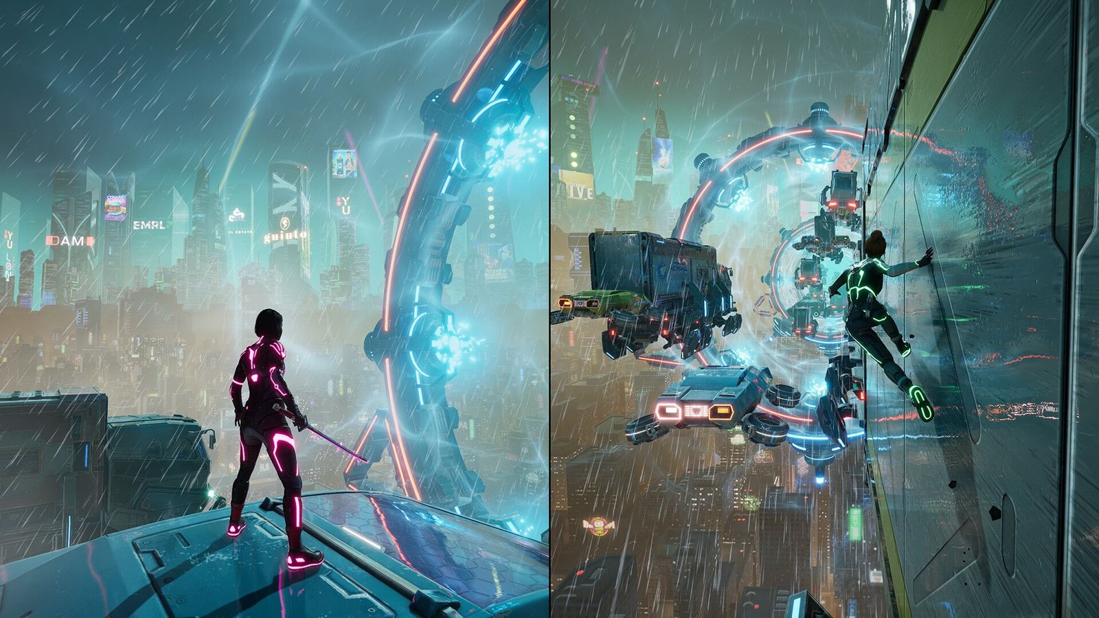 Split Fiction Better Not Be Spoiling All Of Its Surprises 2 Two players navigate a futuristic environment in Split Fiction.