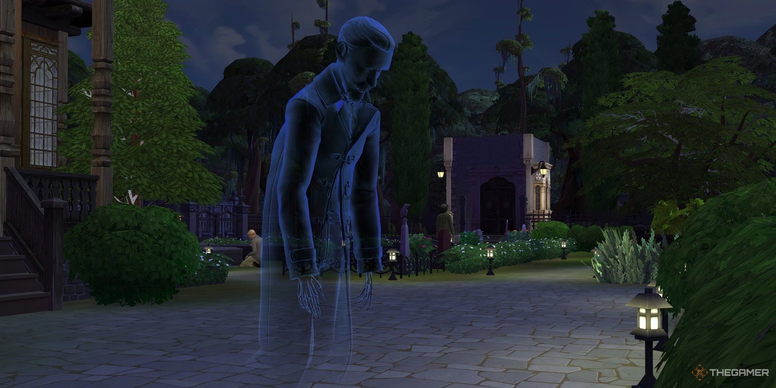 Waylon Warez the sad Mysterious Merchant ghost in The Sims 4 Life and Death.